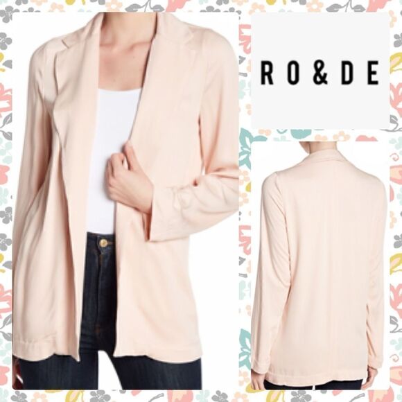 NWT MSRP $120 Ro & De Woven Notch Collar Blazer Women's Size Medium - Picture 1 of 7